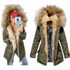 Fashionweek Zimná exkluzívny bundička / parka s kožušinkou PARKA KHAKI s kapucňu JENOT F156 Veľkosť: S
