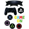 CUKROVÁ TLAČ Opłatek na Tort Cukrová hmota PLAYSTATION KONZOLA PAD #2