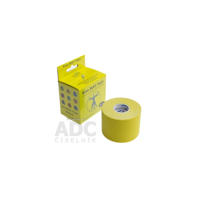Kine-MAX Super-Pro Cotton Kinesiology Tape žltá tejpovacia páska 5cm x 5m, 1x1 ks