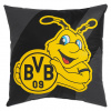 BORUSSIA DORTMUND Vankúšik Borussia Dortmund, EMMA, sivý-čierny, 40x40 cm