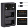 K&F Sada Nabíjačka 2x Batéria Akumulátor LP-E17
