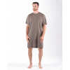 GINA Pánska nočná košeľa s krátkym rukávom | 79176P - káva šedobiela, L