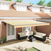 zahrada-XL Zatemniteľná markíza Manuálny Oranžová a biela 500x300 cm látka 3331210