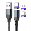 Kábel Clark USB - USB typ C / microUSB / Lightning 1 m čierny