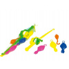 Teddies Hra ryby/rybár plast 3ks+prút 50cm asst 2 farby v sieťke