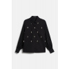 BLÚZKA KARL LAGERFELD EMBELLISHED BLOUSE BLACK