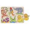 Goki Zvukové drevené puzzle ZOO