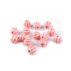Porcelánové korálky ryhované Ø13 mm - 30 g 2 pudrová