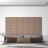 Nástěnné panely 12 ks cappuccino 30 x 15 cm umělá kůže 0,54 m² Hnědá 343775