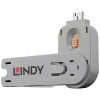 LINDY USB-A zámok portu Lindy USB Type A Port Blocker Key - USB-Portblocker oranžová zámok s kľúčom vr. 1 kľúče 40623; 40623
