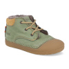 Barefoot dětské zimní boty Koel - Ava Leather Wool Olive zelené