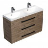 Swiss aqua technologies Koupelnová skříňka s černou úchytkou a umyvadlem SAT Cube Way 120x76,5x40 cm dub Wellington mat CUBE2C1203DW