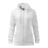 MALFINI Mikina Trendy Zipper 411 na zip, dámská MAL-4110013 S Bílá