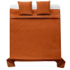Saténový prehoz Palermo + obliečky na vankúš karamelovy