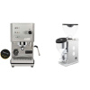 Profitec GO, brushed stainless steel + Rocket Espresso FAUSTINO 3.1, white
