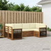 Rohová sofa sada s polštářem 5 pcs Přirozená a Krémová 3384771