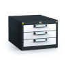 Alfa 3 Antistatický závesný ESD box pre pracovné stoly 351 x 480 x 600 mm, 3 zásuvky