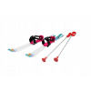 Detské lyže BABY SKI 70 cm, klzáky bielo-fialové