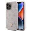 Zadný kryt Guess PU 4G Strass Triangle Metal Logo pre iPhone 15 Pro Max Pink