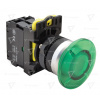 Tracon Podsvietené hríbové tlačidlo 1xNO 5A 230V IP65 zelené NYG3-MLG
