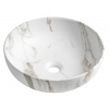 SAPHO RONDANE keramické umývadlo na dosku Ø 41 cm, bianco carrara AR435BC