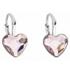Náušnice srdce Swarovski elements ružové 10mm