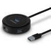 AXAGON HUE-P1A, 4x USB 3.2 Gen 1 ROUND hub, micro USB nap. konektor, kabel USB-A 30cm