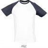 SOL´S FUNKY / Pánske 2-farebné raglánové tričko - white/navy S