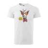 Sablio Tričko s potlačou Hipster Giraffe - bílé 4XL
