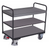Variofit Policový vozík, Variofit, 3 police s ohranením (99 x 68 cm), do 250 kg, modrá/antracit Farba: antracit RAL7016