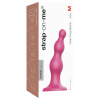Strap On Me DILDO PLUG BEADS METALLIC RASPBERRY PINK - M