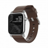 Nomad Leather Strap Modern Brown Silver Hardware Apple Watch 5/4 40/38mm NM1A3RSM00