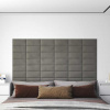 Nástěnné panely 12 ks světle šedé 30 x 15 cm samet 0,54 m² Šedá 343779