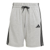 adidas Essentials 3 Stripe Jersey Short Juniors Grey /Black 7-8 Years