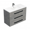Swiss aqua technologies Koupelnová skříňka s černou úchytkou a umyvadlem SAT Cube Way 100x76,5x46 cm beton mat CUBE46C1003BEMOD