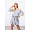 Dámske šaty zdobené flitrovým vreckom MI9004 šedé
