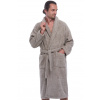 Béžový dlouhý pánský župan s šálovým límcem - FROTÉ 1ZF3075 béžová XXL + První výměna zboží zdarma.