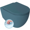 Isvea INFINITY závesná WC misa, Rimless, 36,5x53cm, matná zelena Petrol 10NF02004-2P