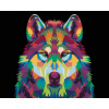ZUTY Maľovanie podľa čísel FAREBNÁ HLAVA VLKA Rámovanie bez rámu a bez vypnutia plátna Rozmer 80x100 cm