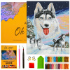 DIAMANTOVÁ MAĽBA 5D S RÁMOM Diamantová Výšivka Veľký Pes Mozaika 40x50 cm