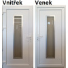 Soft Vchodové plastové dveře 050 INOX biele 88x198 cm, lavé, otváranie VON