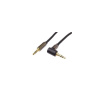 PremiumCord HQ stíněný kabel stereo Jack 3.5mm - Jack 3.5mm zahnutý 90° 3m