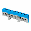 Izolovaný rozváděcí zbernicový mostík N, 15 vodičov, modrý