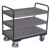 Variofit Policový vozík, Variofit, 3 police s ohranením (81 x 45 cm), do 250 kg, modrá/antracit Farba: antracit RAL7016