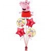 Balónová kytica Prasiatko Peppa Party 5ks