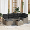 zahrada-XL Záhradný jedálenský set s vankúšom s úložiskom 7 pcs Svetlosivá 3355471