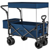 Záhradný plážový transportný vozík s veľkými kolesami a strieškou, skladací, 120L NILS