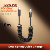 AppleMix Kábel TOOCKI pre Apple iPhone / iPad / Mac - USB-C / USB-C - 100 W - Šnúrka - čierny