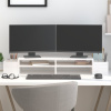 Stojan na monitor biely 100x27,5x15 cm masívna borovica-ForU-813970