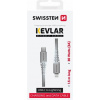 SWISSTEN DATOVÝ KABEL KEVLAR USB-C / LIGHTNING 1,5 M BÍLÝ 71541013